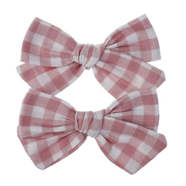 Plaid Bows in Pink