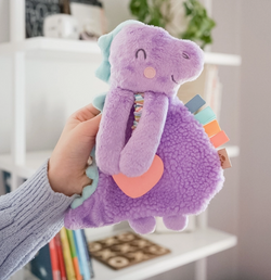 NEW Itzy Lovey™ Purple Dino Plush with Silicone Teether Toy