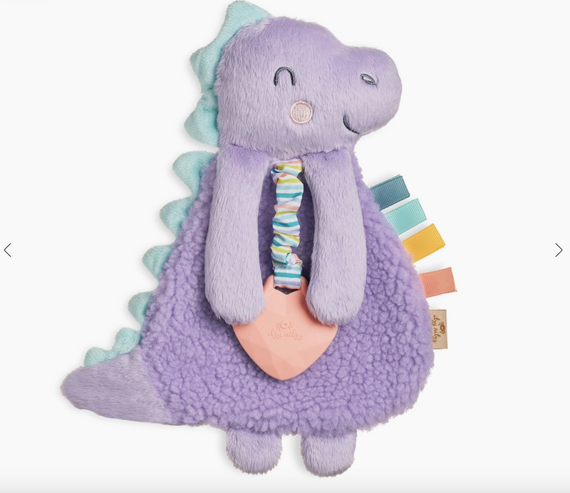 NEW Itzy Lovey™ Purple Dino Plush with Silicone Teether Toy