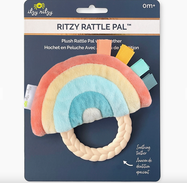 NEW Rainbow Ritzy Rattle Pal™ Plush Rattle Pal with Teether