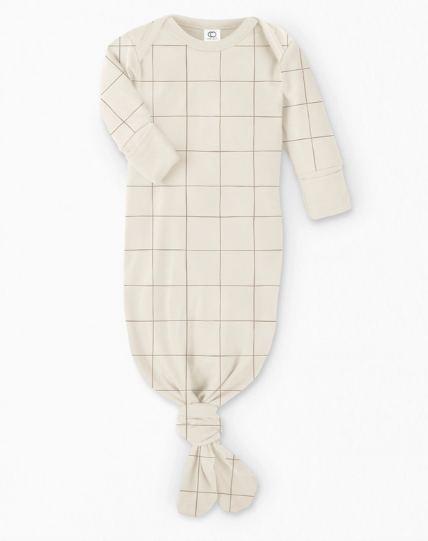 Landry Infant Gown - Basketweave / Truffle