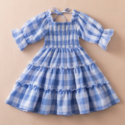 Baby Blue Plaid Dress