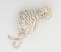 Natural Stitch Knit Bonnet