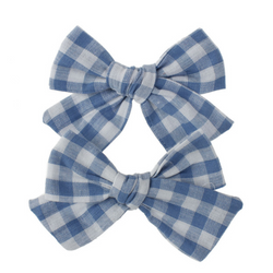 Playful Plaid Bows in Blue
